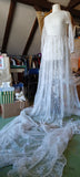 Vintage Cotton Lace Maxi Dress + Silk Slip Botanical Bohemia