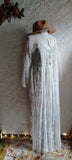 Vintage Cotton Lace Maxi Dress + Silk Slip Botanical Bohemia