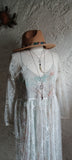 Vintage Cotton Lace Maxi Dress + Silk Slip Botanical Bohemia