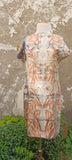 Botanical Print Dupioni Silk Twizzle Dress