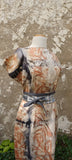 Botanical Print Dupioni Silk Twizzle Dress