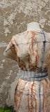 Botanical Print Dupioni Silk Twizzle Dress
