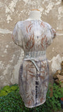 Botanical Print Dupioni Silk Twizzle Dress - Heartfull Harvest
