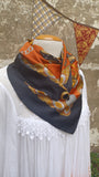 Vintage Wrap + Button Scarf Saffron