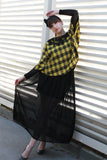 Lace Check Cape Blouse