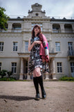 House Print Dress + Square Pockets