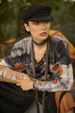 Charcoal Eucalyptus Vintage Cashmere Eco Printed Long Sleeve
