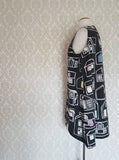 House Print Dress + Square Pockets