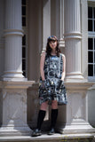 House Print Dress + Square Pockets