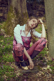 Raspberry Rose Eco Printed Vintage Silk Pants