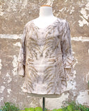 Eucalyptus 100% Linen Ruffle Sleeve Blouse