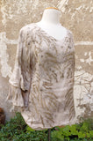 Eucalyptus 100% Linen Ruffle Sleeve Blouse