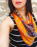 Vintage Wrap + Button Scarf