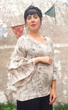 Eucalyptus 100% Linen Ruffle Sleeve Blouse