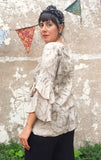 Eucalyptus 100% Linen Ruffle Sleeve Blouse