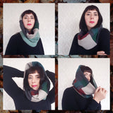 Hooded Cowl Scarf REVERSIBLE - Patchwork Version