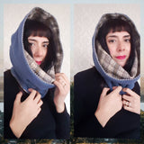 Hooded Cowl Scarf REVERSIBLE - Many Color Options