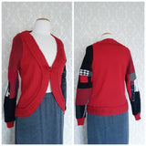 Red Patchwork Cardigan