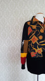 SO 90's Velour Leopard Upcyled Zip Up Jacket