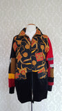 SO 90's Velour Leopard Upcyled Zip Up Jacket