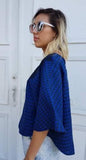 Lace Check Cape Blouse