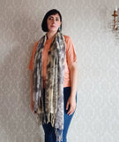 Eucalyptus & Rose Eco Printed Vintage Cotton Shawl