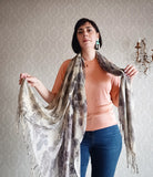 Eucalyptus & Rose Eco Printed Vintage Cotton Shawl