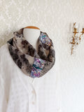 Loop Scarf Upcycled Eco Printed - Charcoal Rose
