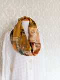 Loop Scarf Upcycled Eco Printed - Golden