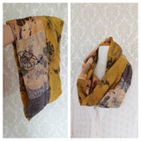 Loop Scarf Upcycled Eco Printed - Golden