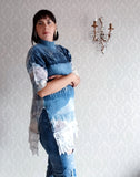 Blue Meadow Cashmere & Lace Aqua Eco Print Pullover
