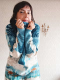 Tides & Meadows Aqua Eco Print Oversized Pullover
