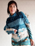 Tides & Meadows Aqua Eco Print Oversized Pullover