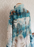 Tides & Meadows Aqua Eco Print Oversized Pullover