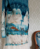 Tides & Meadows Aqua Eco Print Oversized Pullover