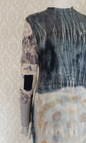 Midnight Meadow Long Aqua Eco Print Pullover