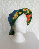 Summer Garden - Reversible Denim & Barkcloth Bucket Hat