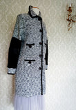 Long Monochrome Boucle Stretch Knit Sweater - MEDIUM/LARGE