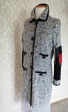 Long Monochrome Boucle Stretch Knit Sweater - MEDIUM/LARGE