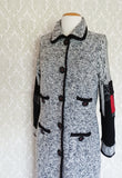 Long Monochrome Boucle Stretch Knit Sweater - MEDIUM/LARGE