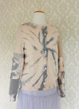 White Peach Tie Dyed Cardigan - MEDIUM/LARGE