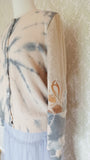 White Peach Tie Dyed Cardigan - MEDIUM/LARGE