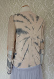 White Peach Tie Dyed Cardigan - MEDIUM/LARGE