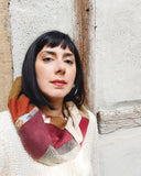 Rust & Saffron Eco Printed Hooded Cowl Scarf REVERSIBLE