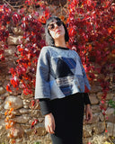 Triangle Patchwork Eco Print Pullover - ONE SIZE