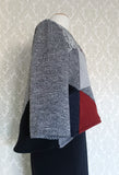 Triangle Patchwork Eco Print Pullover - ONE SIZE