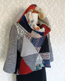 Triangle Patchwork Eco Print Pullover - ONE SIZE