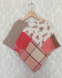 Mini Pink Tartan Upcycled Patchwork Poncho