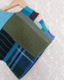 Mini Blueberry Tartan Upcycled Patchwork Poncho