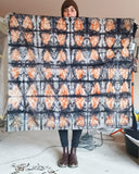 Charcoal Two Tone Botanically Printed Silk + Cotton Wrap Scarf